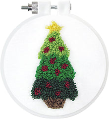 Christmas Tree Punch Needle Hoop Kit By Design Works