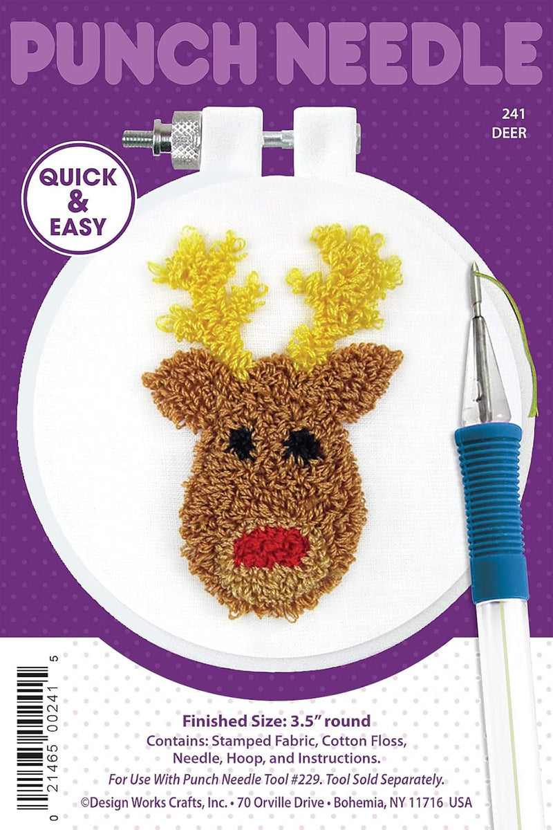 Reindeer Punch Needle Hoop Kit By Design Works