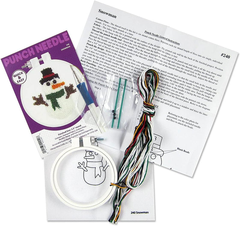 Snowman Punch Needle Hoop Kit By Design Works