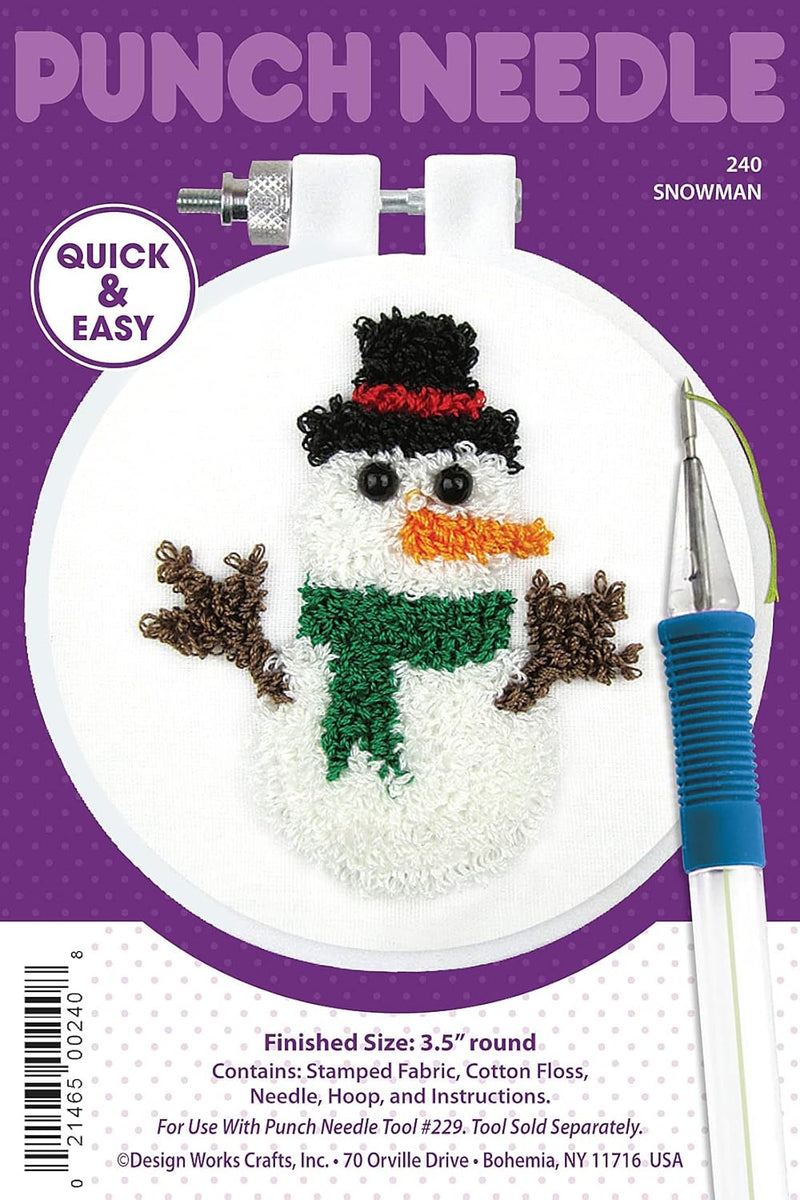 Snowman Punch Needle Hoop Kit By Design Works