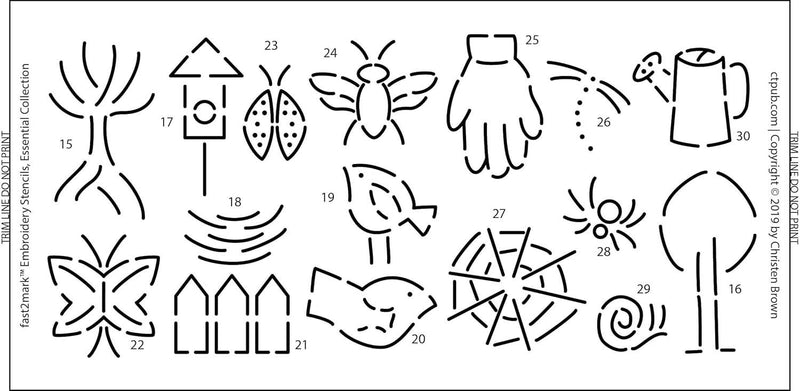 Embroidery Stencils Darling Motif Collection 100+ Easy-to-Mark Designs, Includes Alphabet & Numerals!