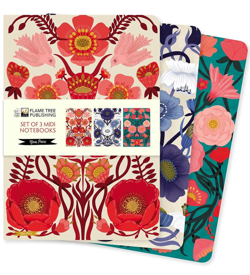 Nina Pace Set of 3 Midi Notebooks (Midi Notebook Collections) From Flame Tree Studios