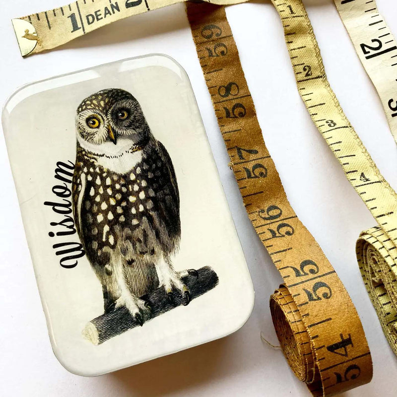 Wise Owl Tin NEEDLE CASE NEEDLE ORGANIZER-Large