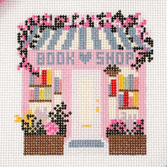 Book Shop Storefront 13 Mesh Needlepoint Hand Painted Canvas By Cotswold Co Designs
