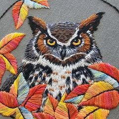 Great Horned Owl Hand Embroidery Kit By Jessica Long Embroidery