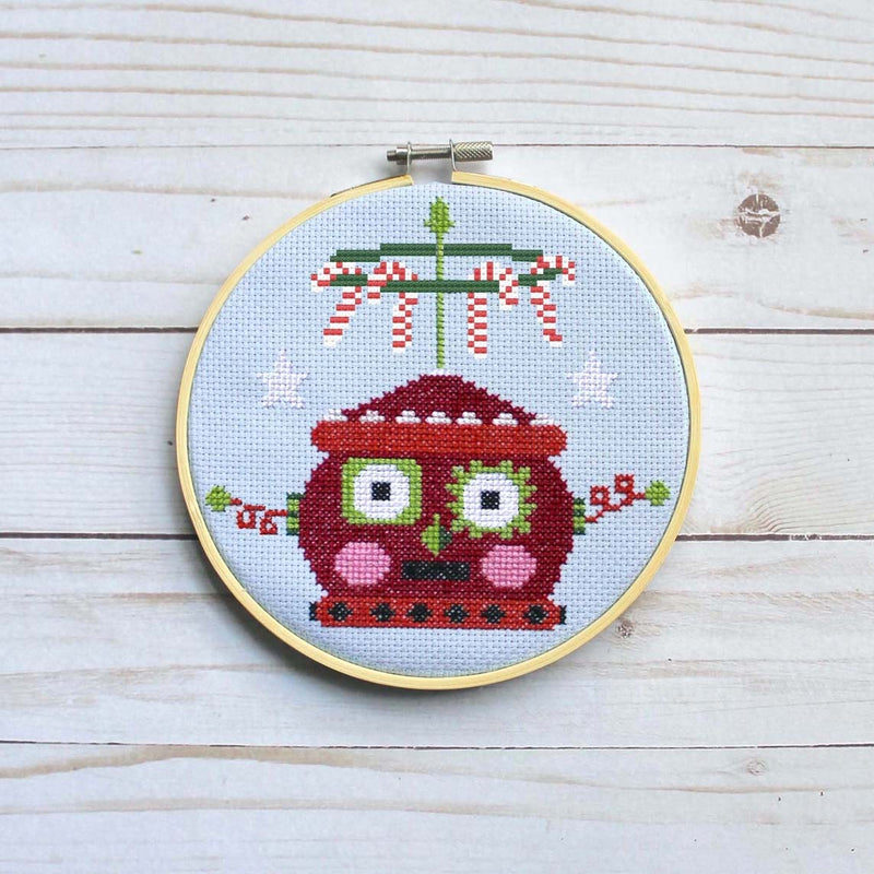 Red Christmas bot By Mary Engelbreit Counted Cross Stitch Kit From Spot Colors