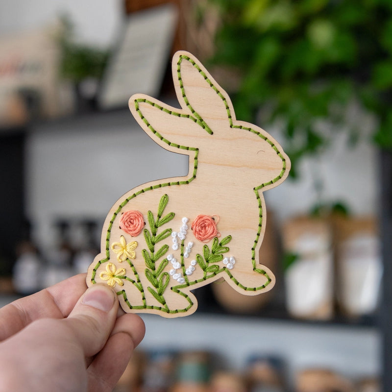 Spring Bunny Wooden Ornament Embroidery Kit By Still Magnolia