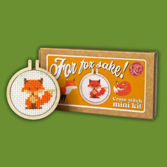 'for Fox Sake!'  Mini Matchbox Cross Stitch Kit Counted Cross Stitch Kit From Craft Kit Company
