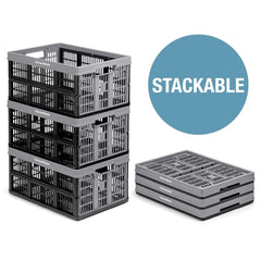 32L Collapsible Utility Crate From Clever Made-Stone
