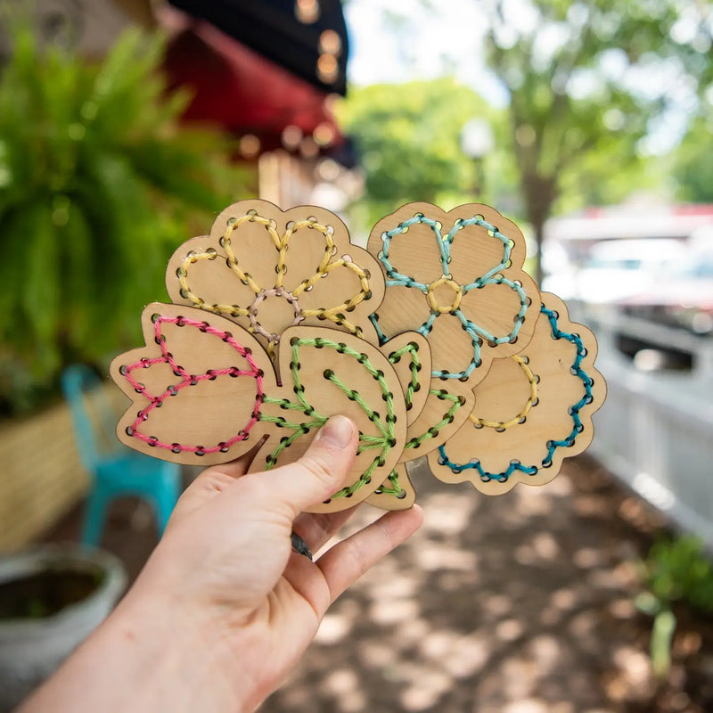 Flower Yarn Wooden Ornament Embroidery Kit By Still Magnolia