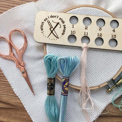 I Stitch So I Don't Stab Embroidery Floss Organizer For 18 Colors by Snarky Crafter Designs
