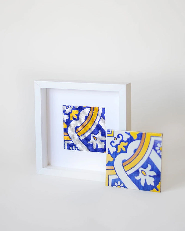 Portuguese Tiles Needlepoint Kit Cedofeita Diy Embroidery By Unwind Studio