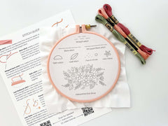 Flower Beginner Embroidery Kit - Stitch Sampler For Beginners - By Matryoshka Doll Shop Counted Cross Stitch Kit -  Great for a New Stitcher!