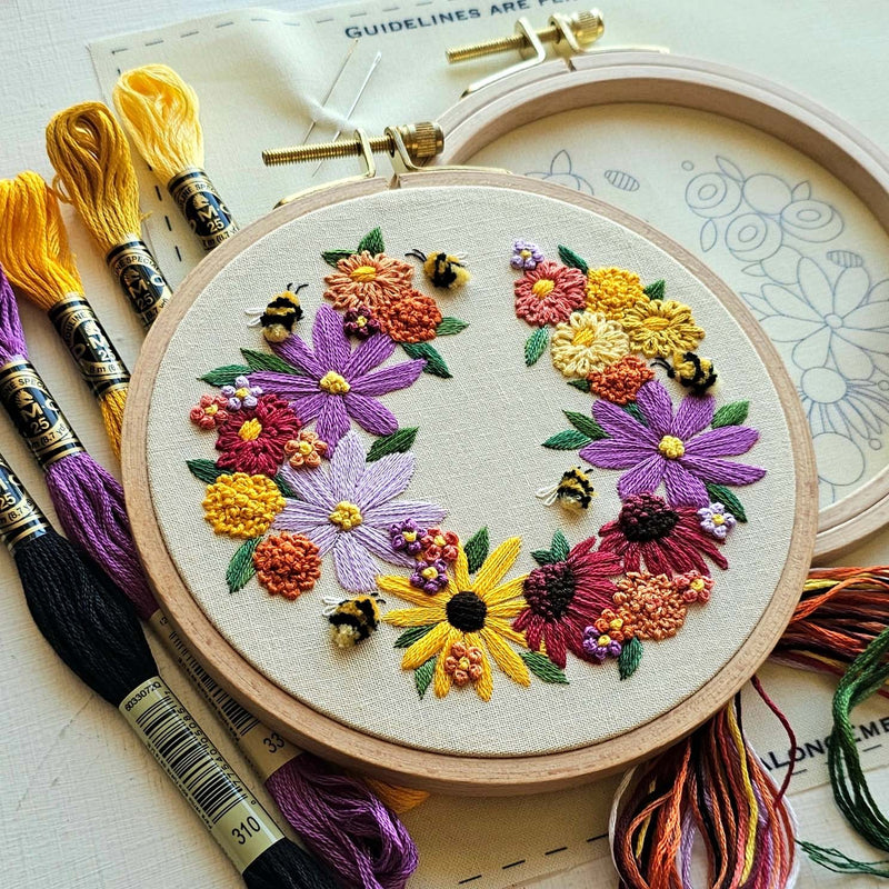 Bumblebee Bouquet Embroidery Kit By Jessica Long Embroidery