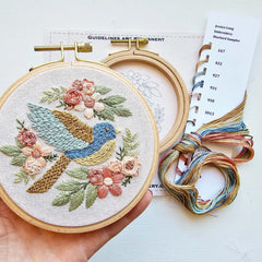 Bluebird Sampler Beginner Hand Embroidery Kit By Jessica Long Embroidery