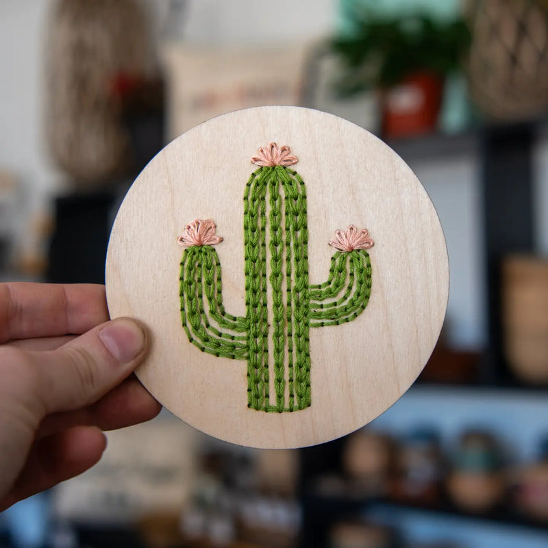 Cactus Wooden Ornament Embroidery Kit By Still Magnolia