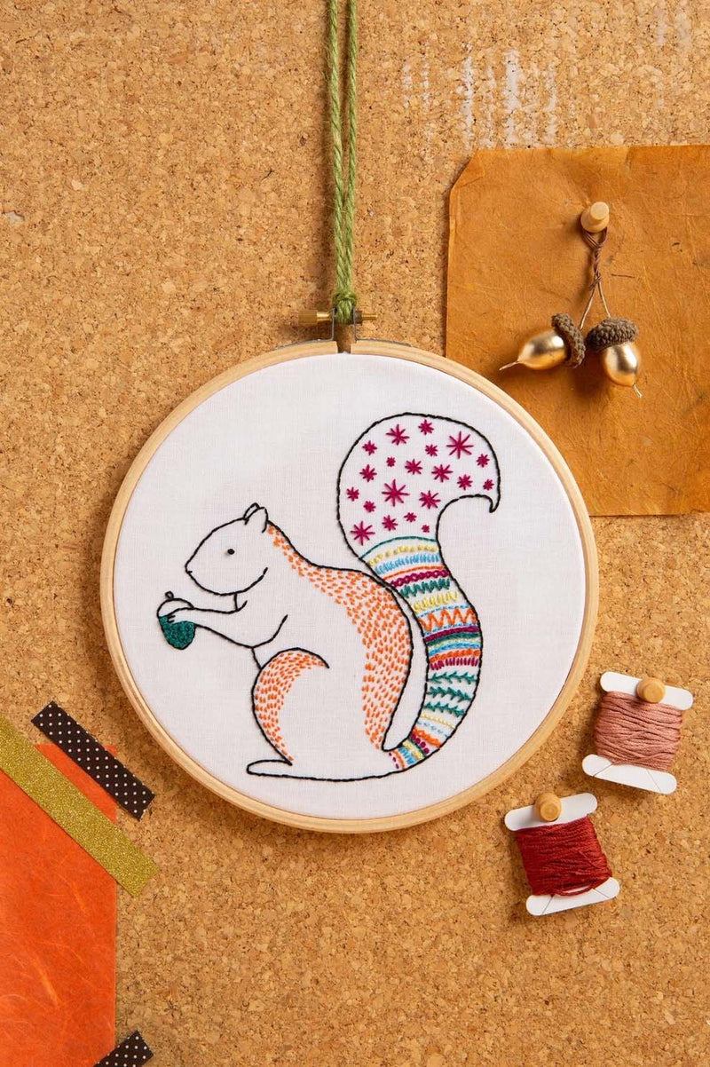 Squirrel Embroidery Kit  Complete Craft Kit For Beginners From Hawthorn Handmade