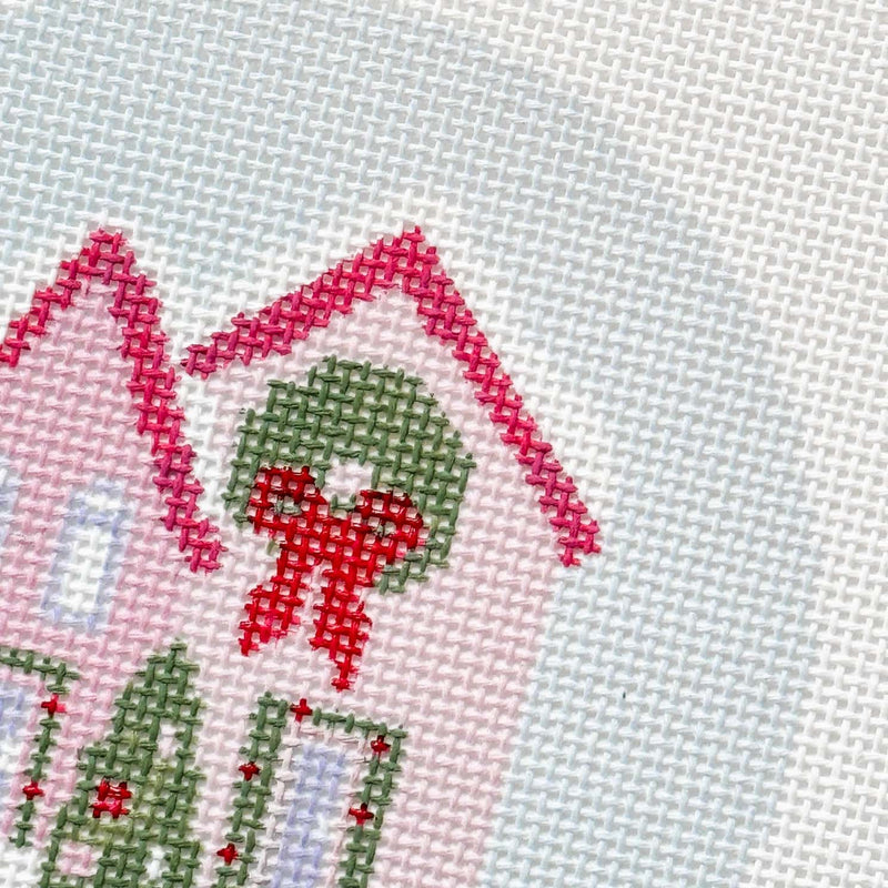 Christmas Houses Ornament Needlepoint Canvas 18 Mesh 4” By Cotswold Co Designs