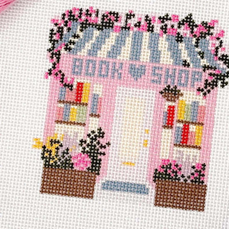 Book Shop Storefront 13 Mesh Needlepoint Hand Painted Canvas By Cotswold Co Designs