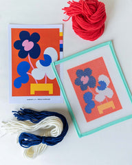 Mickebana Trio Red for Kids Diy Needlepoint Kit Embroidery By Unwind Studio