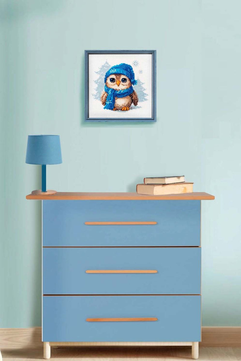 Cuddly Winter Owl by Riolis Counted Cross Stitch Kit