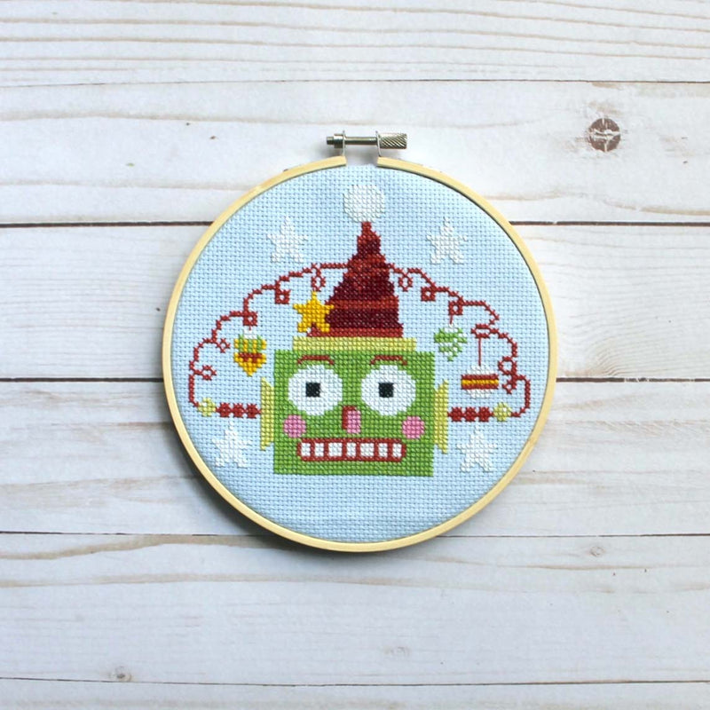 Green Christmas bot By Mary Engelbreit Counted Cross Stitch Kit From Spot Colors