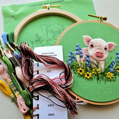 Posing Piglet Embroidery Kit By Jessica Long Embroidery