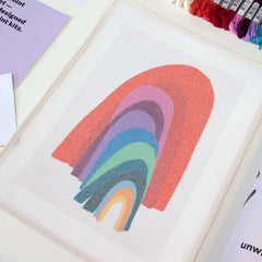 From the Other Side Rainbow Kit Diy Needlepoint Kit Embroidery By Unwind Studio