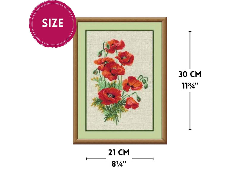 Wild Poppies by Riolis Counted Cross Stitch Kit