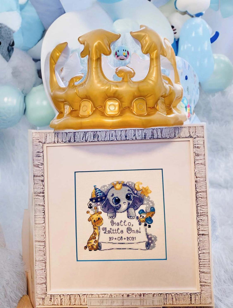 Hello, Little One! Boy Birth Announcement by Riolis Counted Cross Stitch Kit