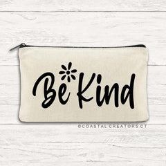 Be Kind Multi-Purpose Canvas Zipper Pouch Bag by Coastal Creations