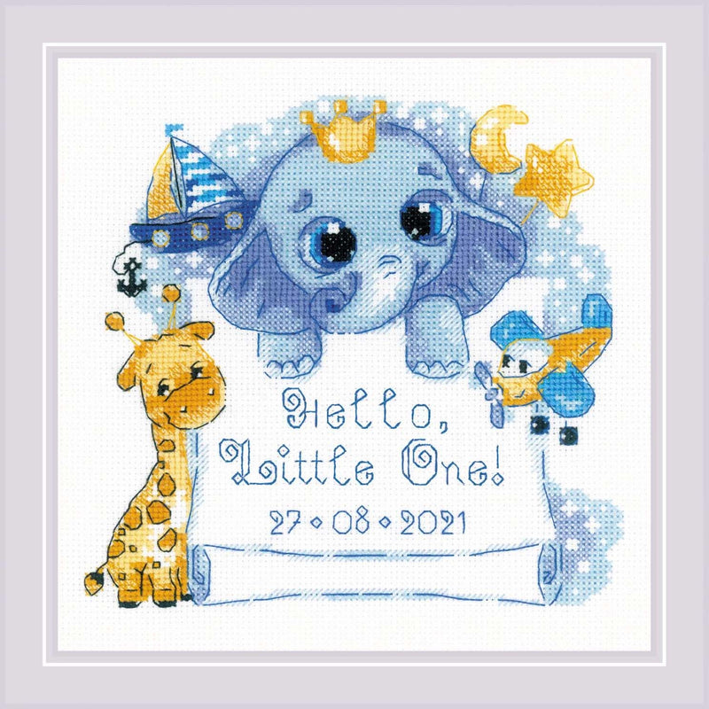 Hello, Little One! Boy Birth Announcement by Riolis Counted Cross Stitch Kit