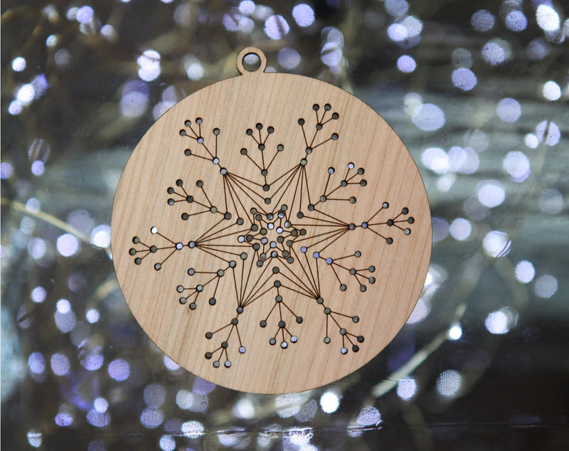 Embroidery Snowflake Diy- Winter Wood Ornament Kit From Sunrise Grove