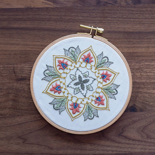 Thessaly Floral Embroidery Hoop Kit by Avlea Folk Embroidery - The ...
