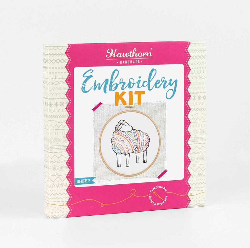 Sheep Embroidery Kit  Complete Craft Kit For Beginners From Hawthorn Handmade