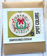 Woodland Holiday Counted Cross Stitch Kit From Spot Colors