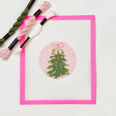 Hand-Painted Bow Christmas Tree Needlepoint Ornament Canvas By Cotswold Co Designs