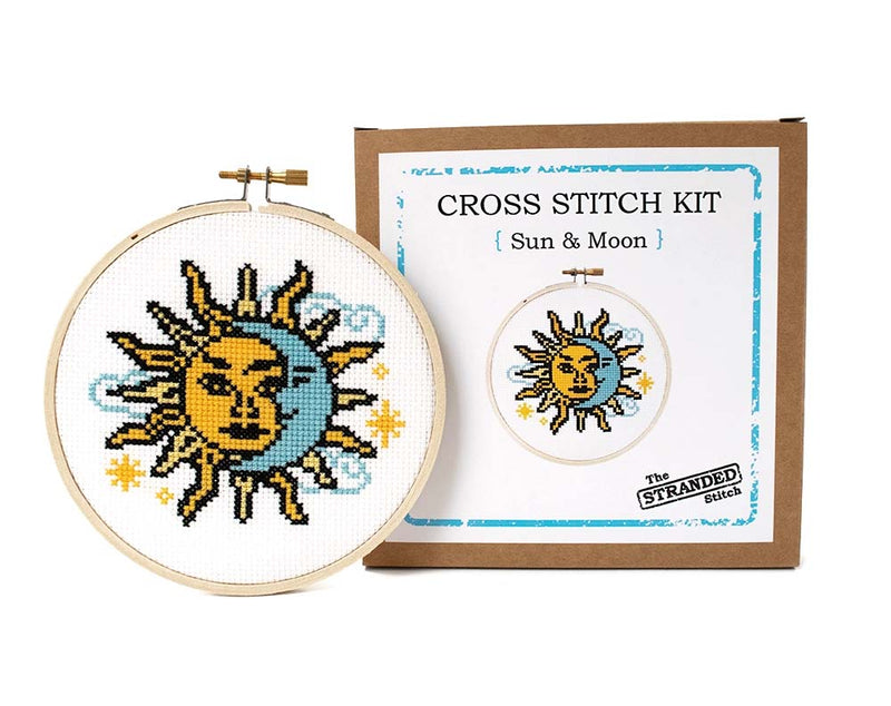 Sun and Moon Counted Cross Stitch Diy Kit From The Stranded Stitch