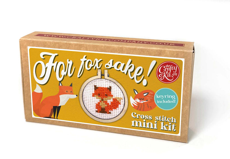 'for Fox Sake!'  Mini Matchbox Cross Stitch Kit Counted Cross Stitch Kit From Craft Kit Company