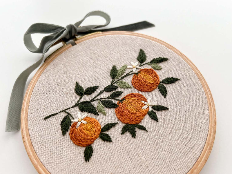 Orange Beginner Embroidery Kit - Stitch Sampler For Beginners - By Matryoshka Doll Shop Counted Cross Stitch Kit -  Great for a New Stitcher! (Copy)