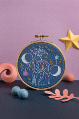 Celestial Deer Mini Embroidery Kit  Complete Craft Kit For Beginners From Hawthorn Handmade
