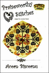 Acorn Biscornu by Praiseworthy Stitches Counted Cross Stitch Pattern