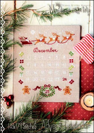 Advent Calendar By Madame Chantilly Counted Cross Stitch Pattern