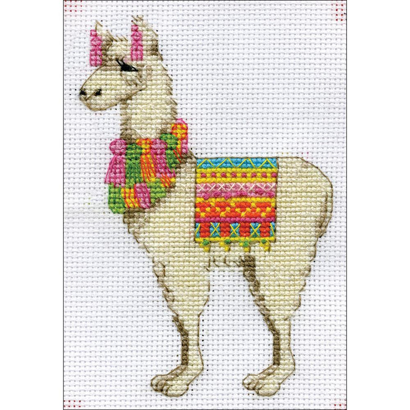 Stitch & Mat  LLAMA by Design Works Counted Cross Stitch Kit 3"X4.5"