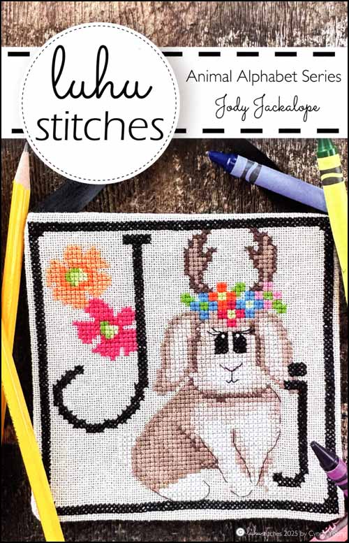 Animal Alphabet Series Jody Jackalope by Lulu Stitches Counted Cross Stitch Pattern