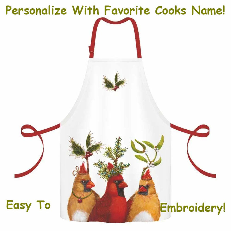 Holiday Party Birds Apron- by Contemporary Artist Vicki Sawyer from PPD
