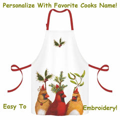 Holiday Party Birds Apron- by Contemporary Artist Vicki Sawyer from PPD