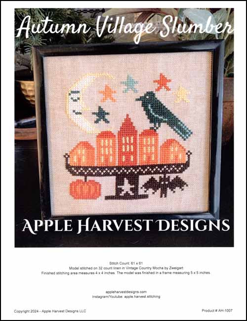 Autumn Village Slumber by Apple Harvest Designs Counted Cross Stitch Pattern
