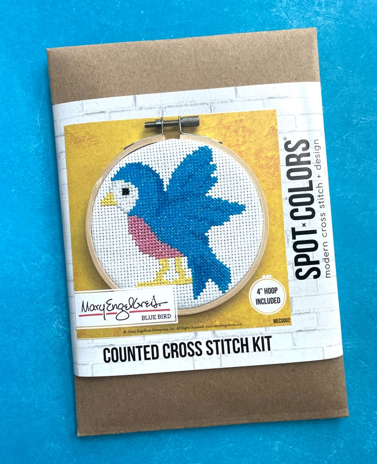 Bluebird By Mary Engelbreit Counted Cross Stitch Diy Kit From Spot Colors