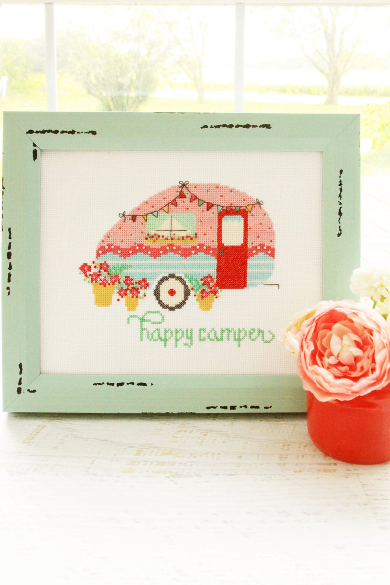 Happy Camper Paper Counted Cross Stitch Pattern by Flamingo Toes